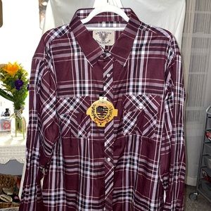 NEW MENS AMERICAN HERITAGE FLANNEL SHIRT. CLASSIC COLORS. SIZE 2X. COMFY